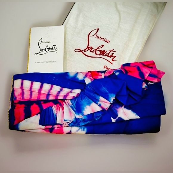 Christian Louboutin Handbags - Christian Louboutin BouBou Bazin Clutch / tie dye
